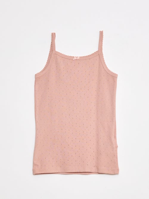 Set di 3 canotte in maglia pointelle - Kiabi