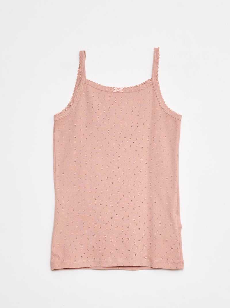 Set di 3 canotte in maglia pointelle Bianco - Kiabi