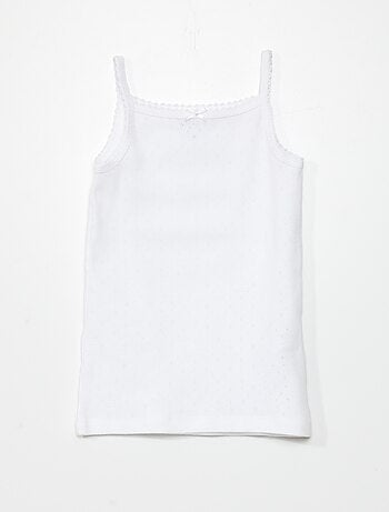 Set di 3 canotte in maglia pointelle
