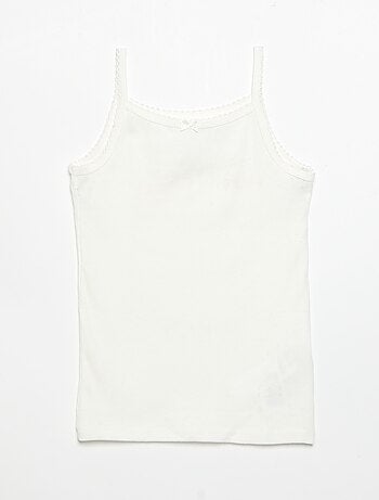 Set di 3 canotte in maglia pointelle