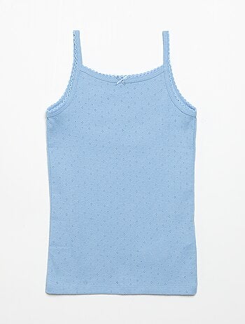 Set di 3 canotte in maglia pointelle