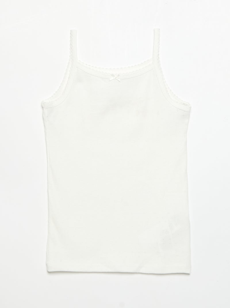 Set di 3 canotte in maglia pointelle Blu - Kiabi