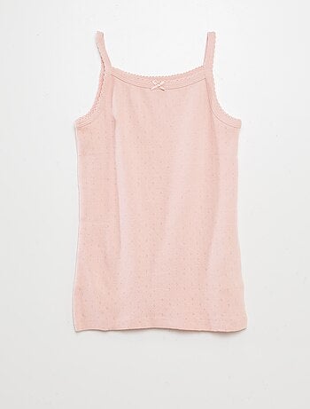 Set di 3 canotte in maglia pointelle
