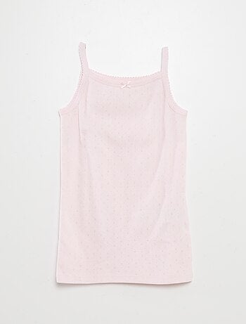 Set di 3 canotte in maglia pointelle