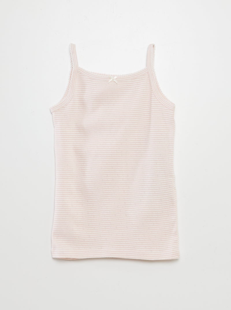 Set di 3 canotte in maglia pointelle ROSA - Kiabi