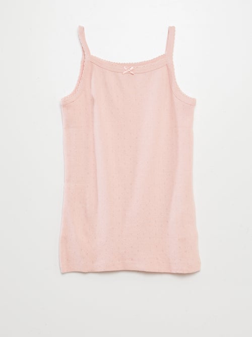 Set di 3 canotte in maglia pointelle - Kiabi