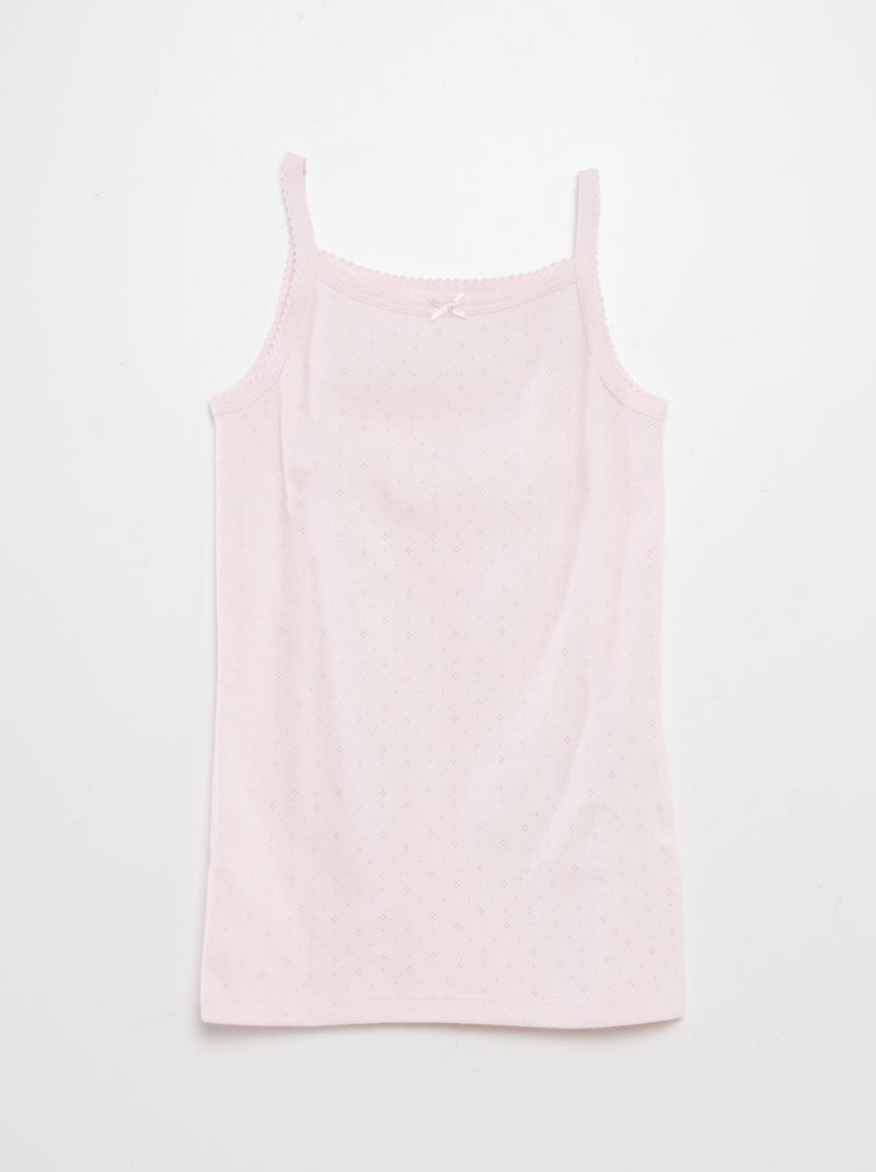 Set di 3 canotte in maglia pointelle ROSA - Kiabi