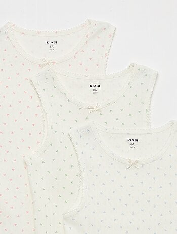 Set di 3 canottiere in maglia operata