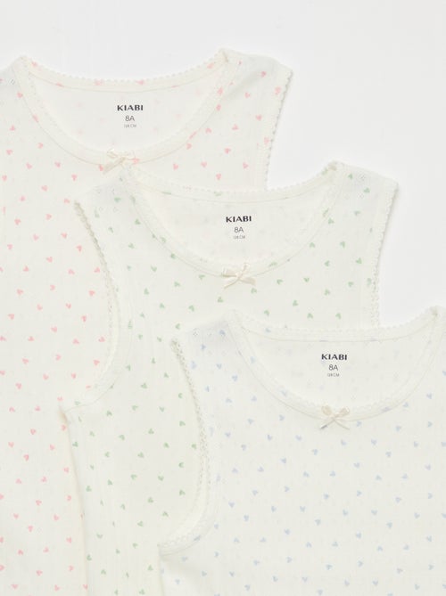 Set di 3 canottiere in maglia operata - Kiabi