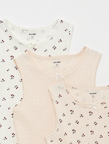 Set di 3 canottiere in maglia operata