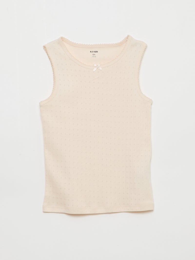 Set di 3 canottiere in maglia operata Rosa - Kiabi