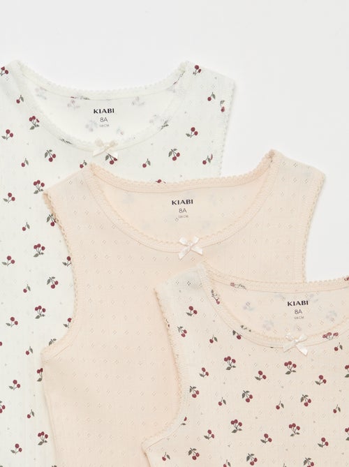 Set di 3 canottiere in maglia operata - Kiabi