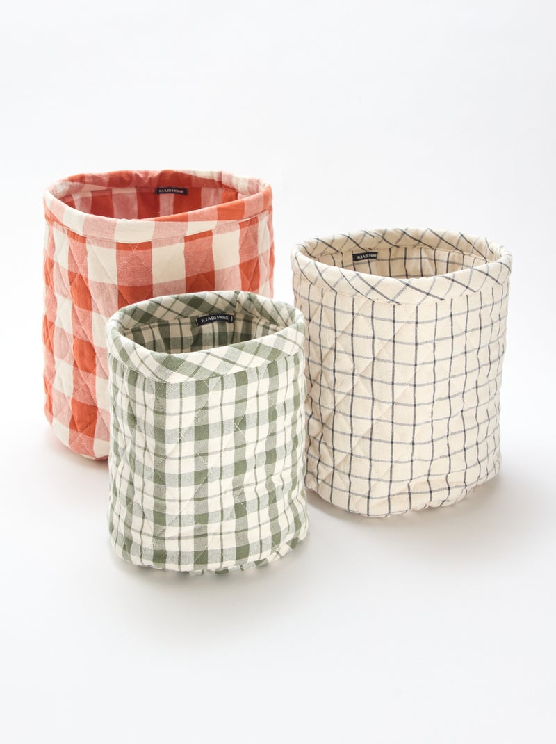 Set di 3 ceste portaoggetti in tessuto - Kiabi Home Bianco - Kiabi