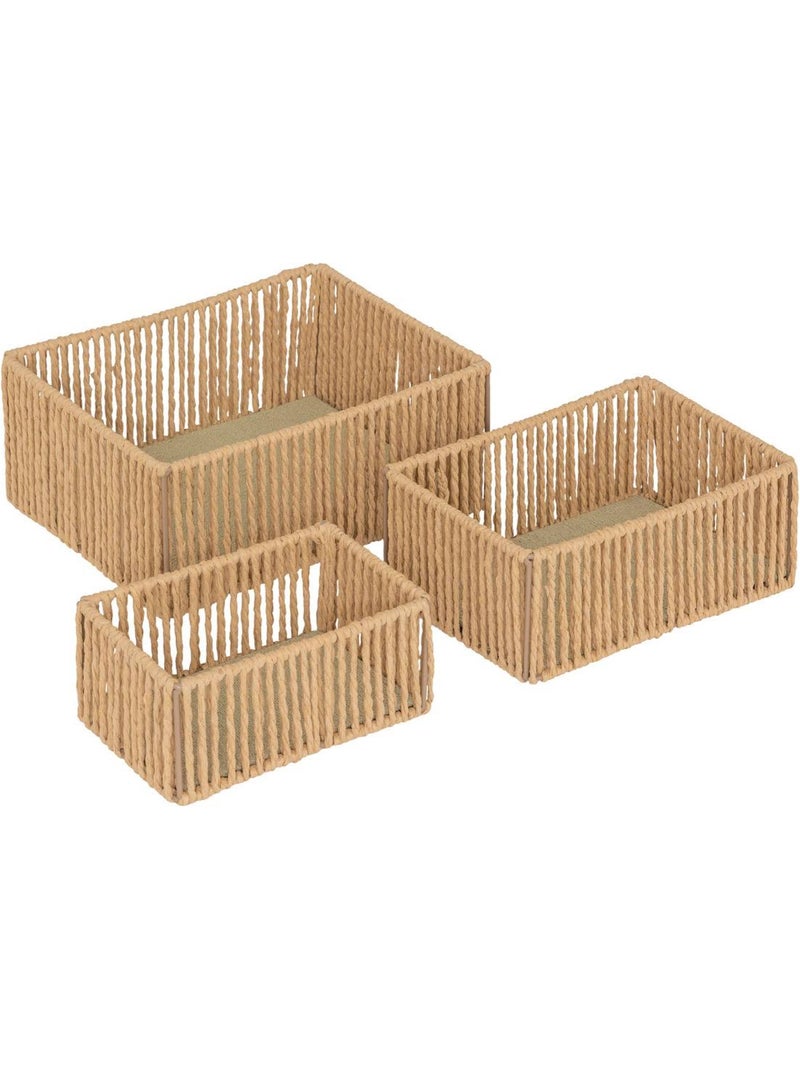 Set di 3 cesti ali marroni s m l Beige - Kiabi