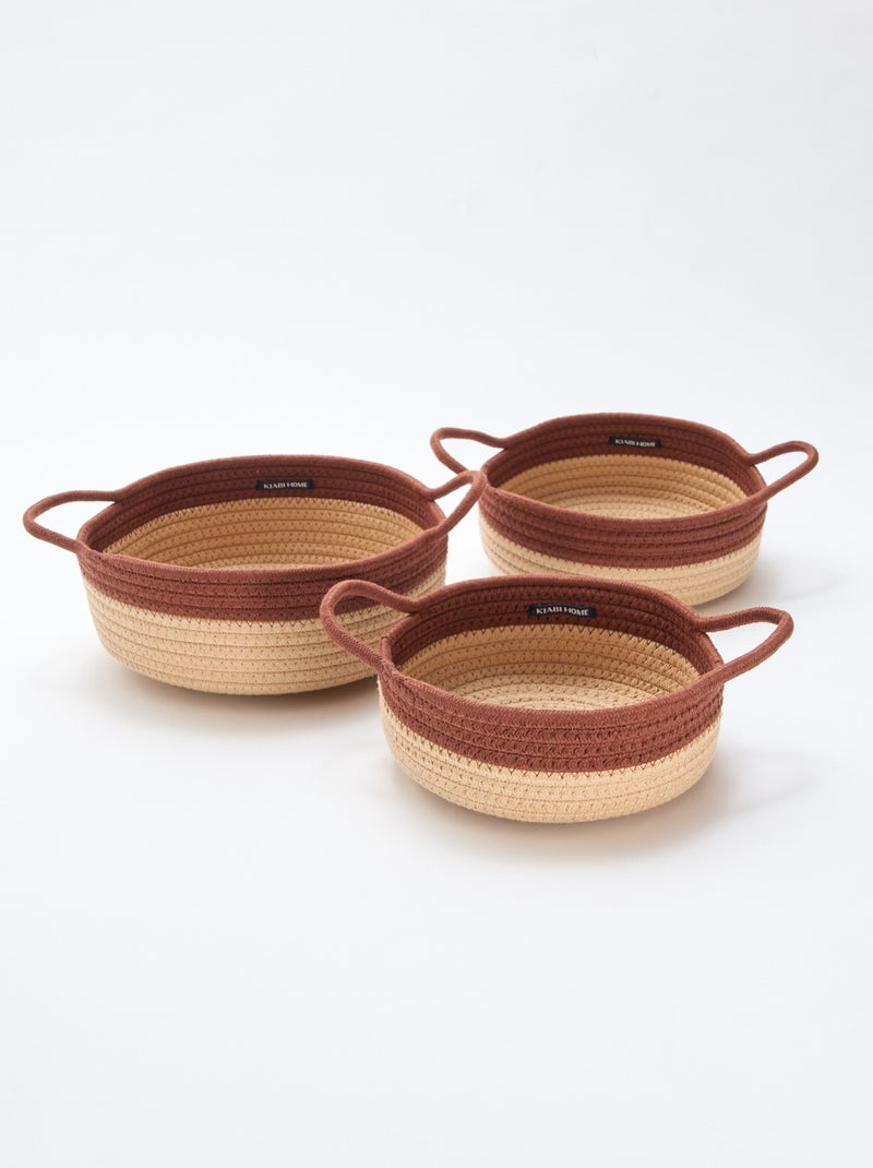 Set di 3 cesti con corda Marrone - Kiabi