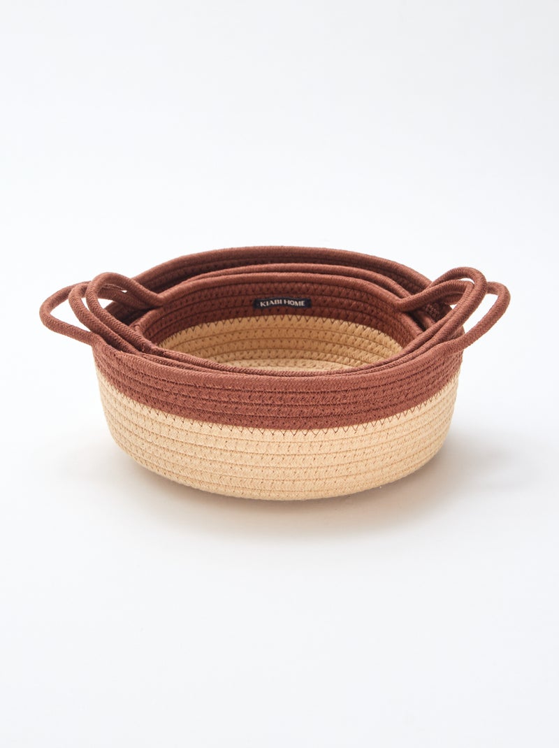 Set di 3 cesti con corda Marrone - Kiabi