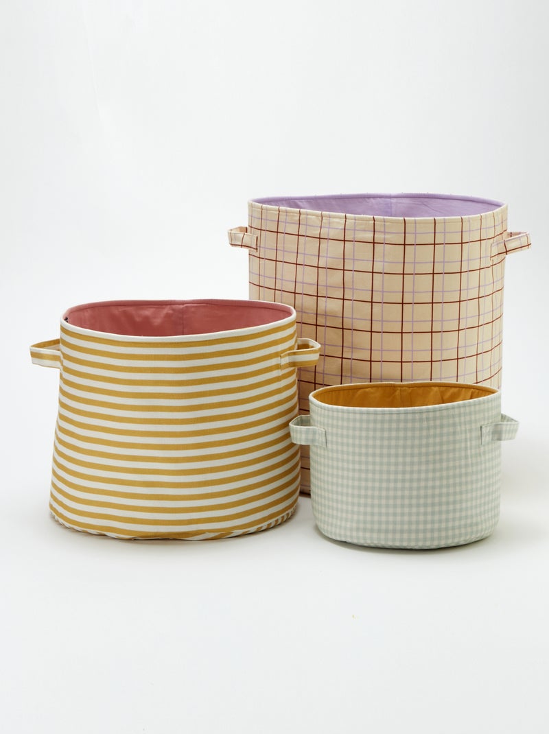 Set di 3 cesti in tessuto - Kiabi Home GIALLO - Kiabi