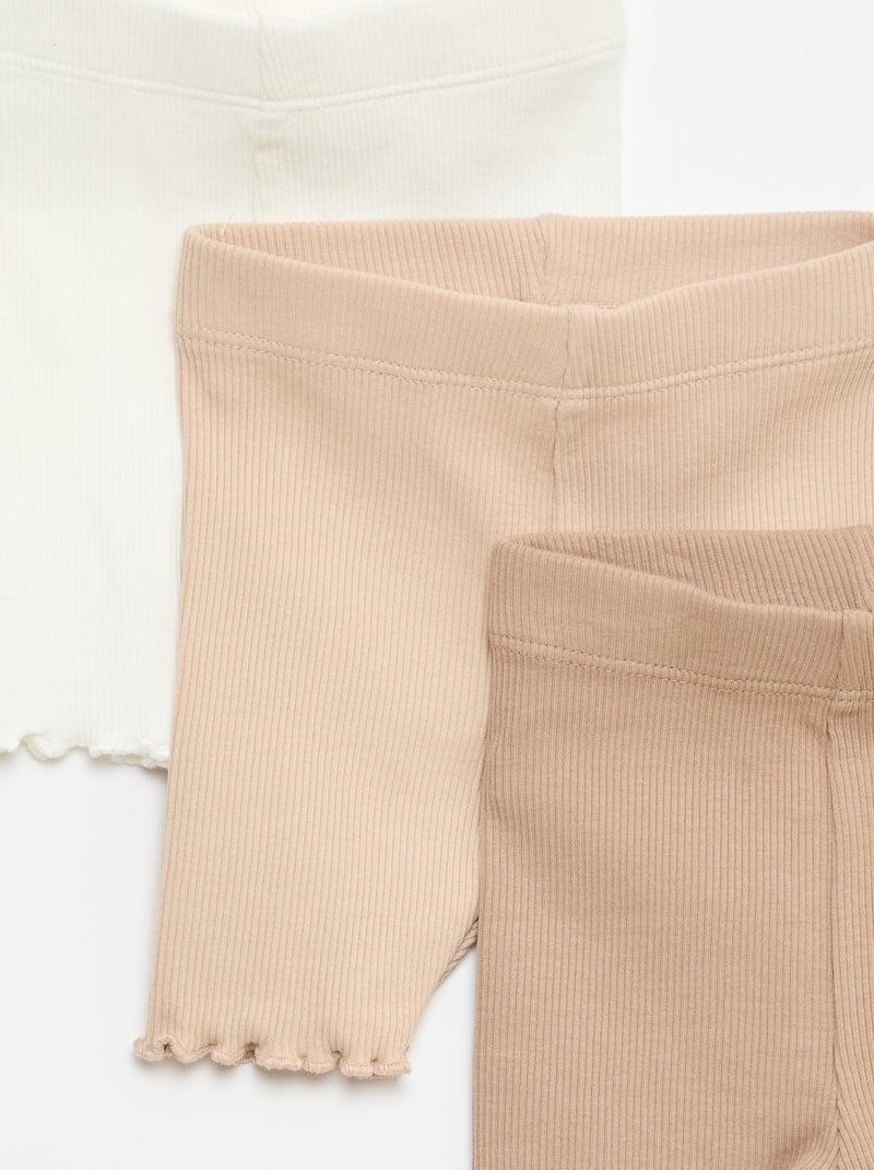 Set di 3 ciclisti a costine Beige - Kiabi