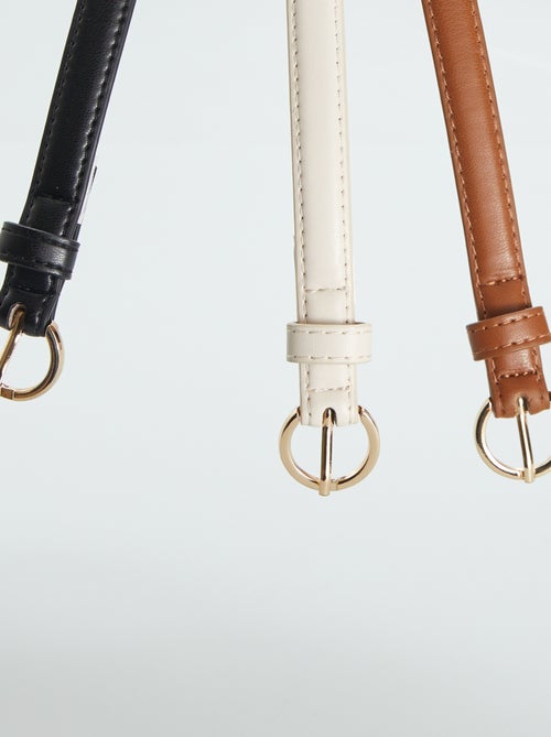 Set di 3 cinture sottili tinta unita - Kiabi