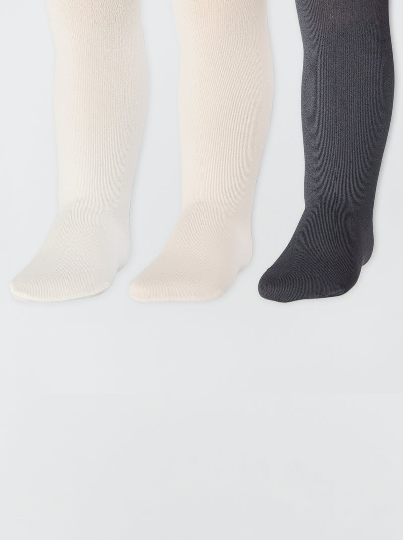 Set di 3 collant leggeri BEIGE - Kiabi