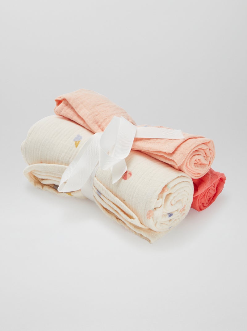 Set di 3 copertine - 2 da 60 x 60 e 1 de 100 x 120 cm Rosa - Kiabi