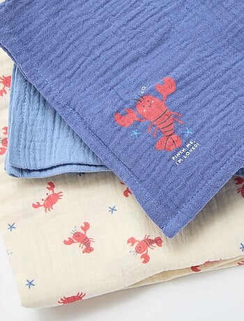 Set di 3 copertine in garza di cotone