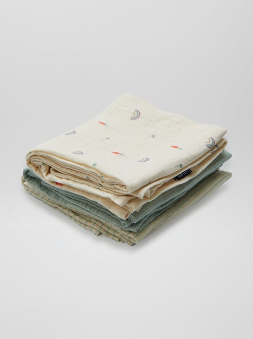 Set di 3 copertine in garza di cotone - Kiabi