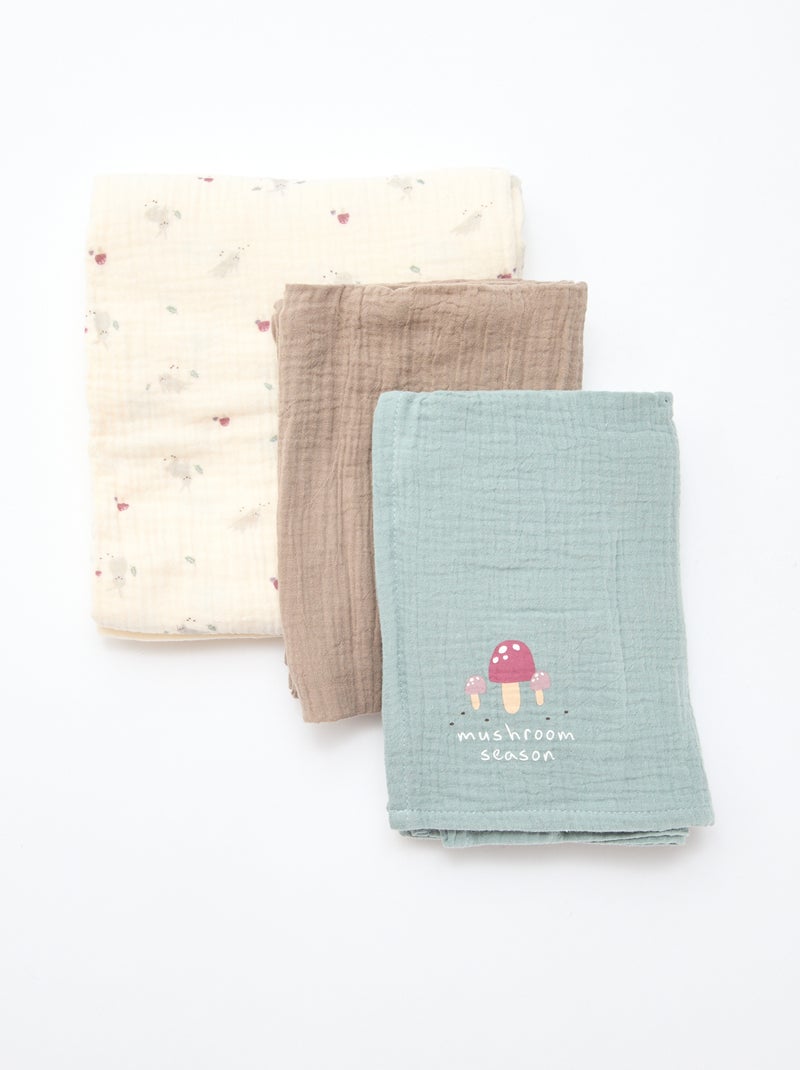 Set di 3 copertine in garza di cotone Bianco - Kiabi