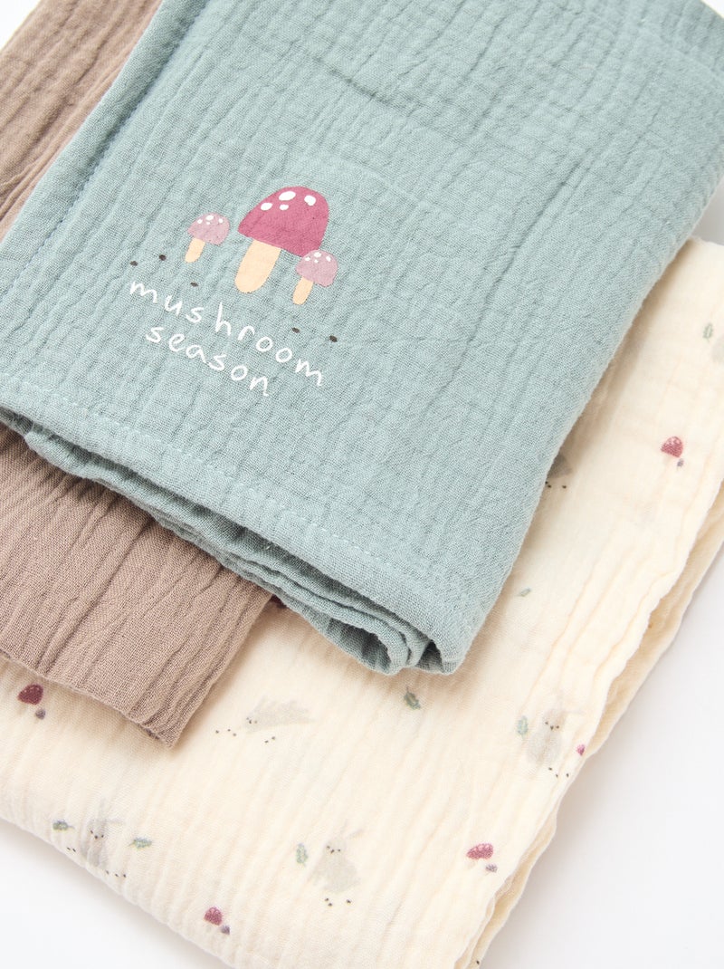 Set di 3 copertine in garza di cotone Bianco - Kiabi