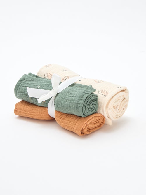 Set di 3 copertine in garza di cotone - Kiabi