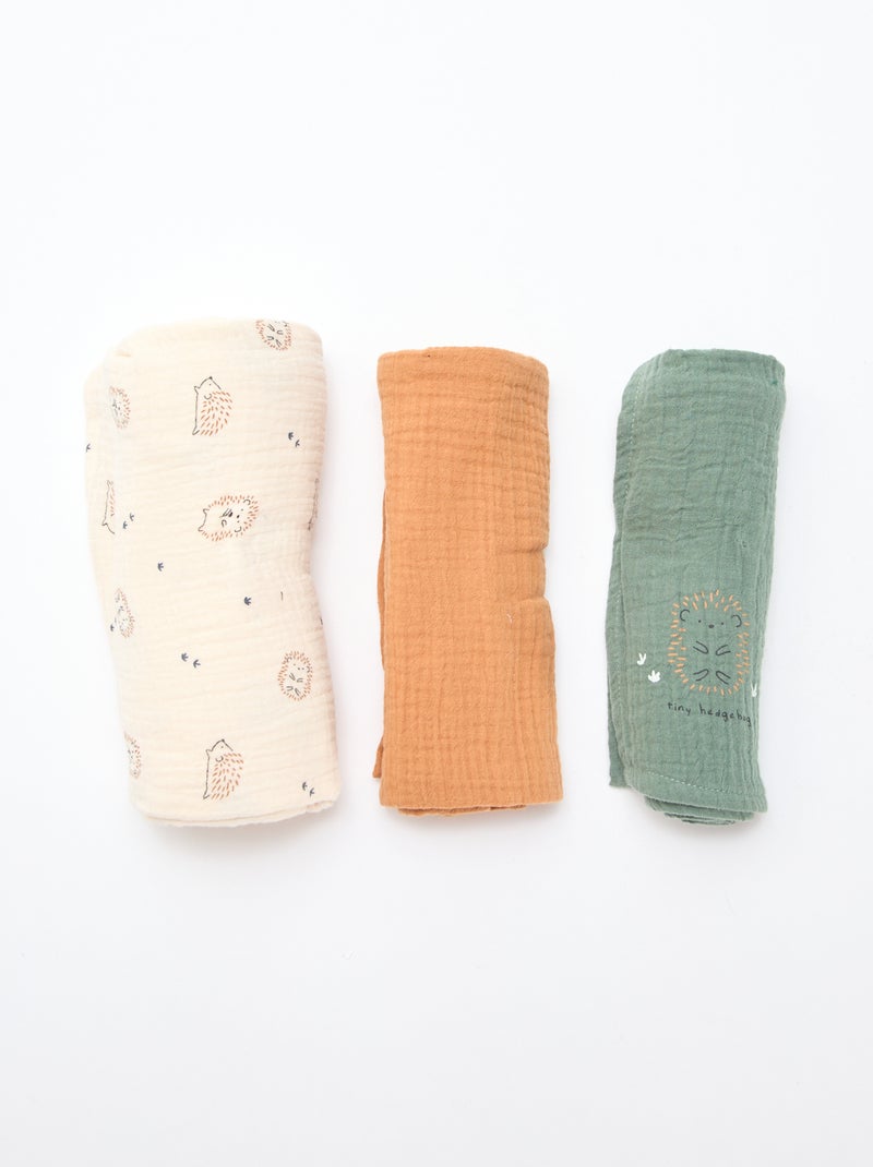 Set di 3 copertine in garza di cotone Bianco - Kiabi