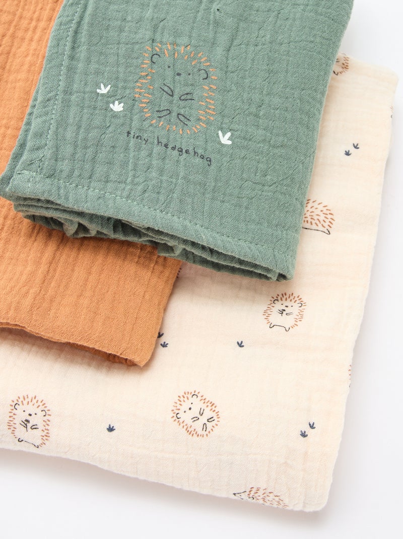 Set di 3 copertine in garza di cotone Bianco - Kiabi