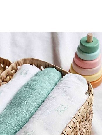 Set di 3 Copertine per neonati con motivo gatti