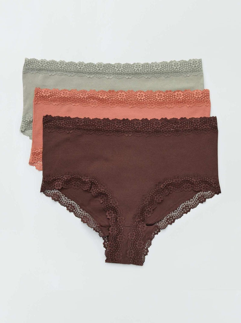 Set di 3 culotte a costine GRIGIO - Kiabi