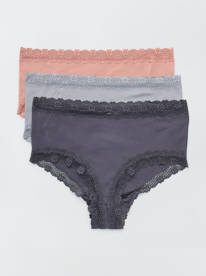Set di 3 culotte a costine ROSA - Kiabi
