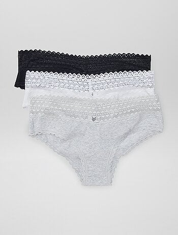 Set di 3 culotte con pizzo