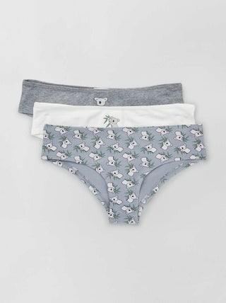 Set di 3 culotte con stampe fantasia