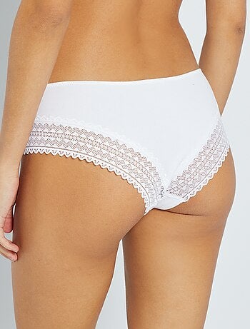 Set di 3 culotte cotone e pizzo