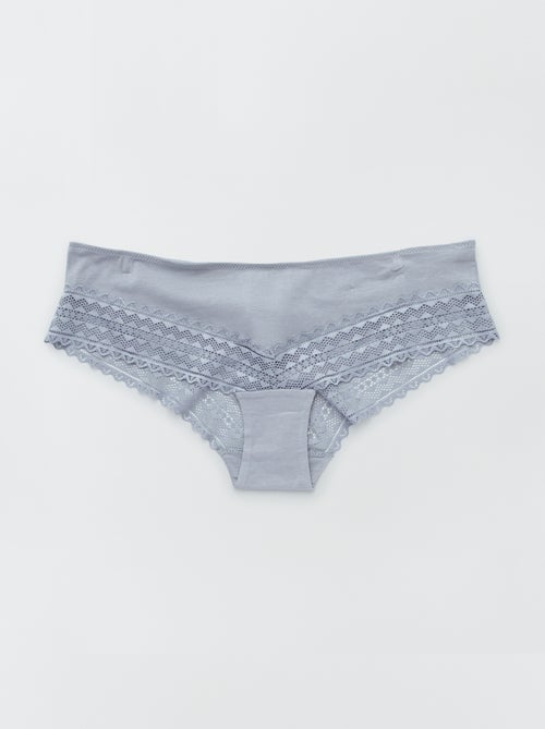 Set di 3 culotte cotone e pizzo - Kiabi Set di 3 culotte cotone e pizzo - Kiabi