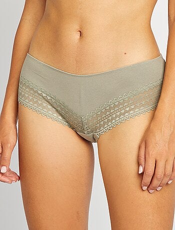 Set di 3 culotte cotone e pizzo