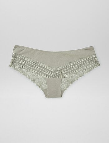 Set di 3 culotte cotone e pizzo