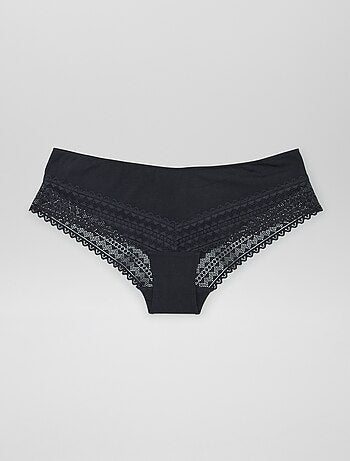 Set di 3 culotte cotone e pizzo