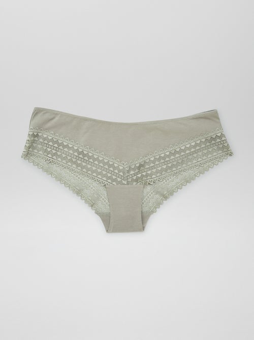 Set di 3 culotte cotone e pizzo - Kiabi