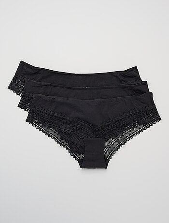 Set di 3 culotte cotone e pizzo