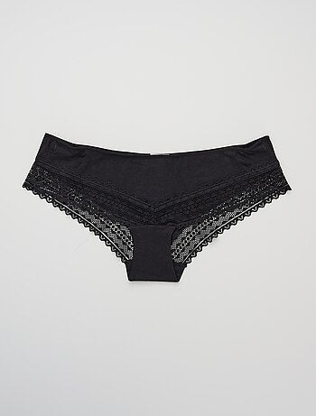Set di 3 culotte cotone e pizzo