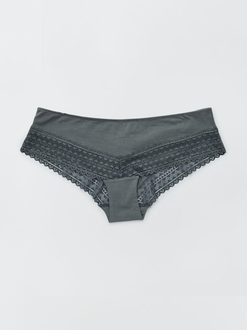 Set di 3 culotte cotone e pizzo - Kiabi