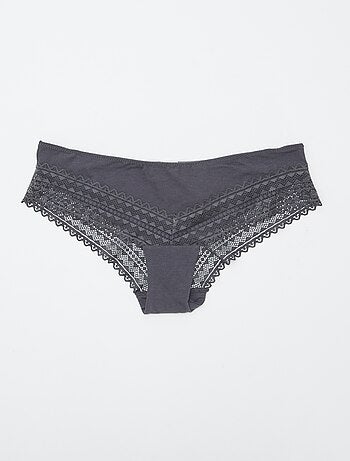 Set di 3 culotte cotone e pizzo