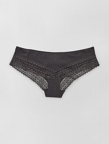 Set di 3 culotte cotone e pizzo