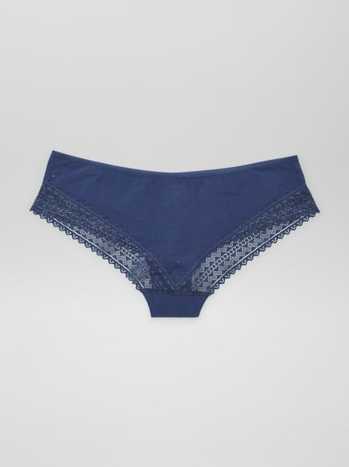 Set di 3 culotte cotone e pizzo - Kiabi