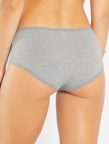 Set di 3 culotte cotone finitura pizzo